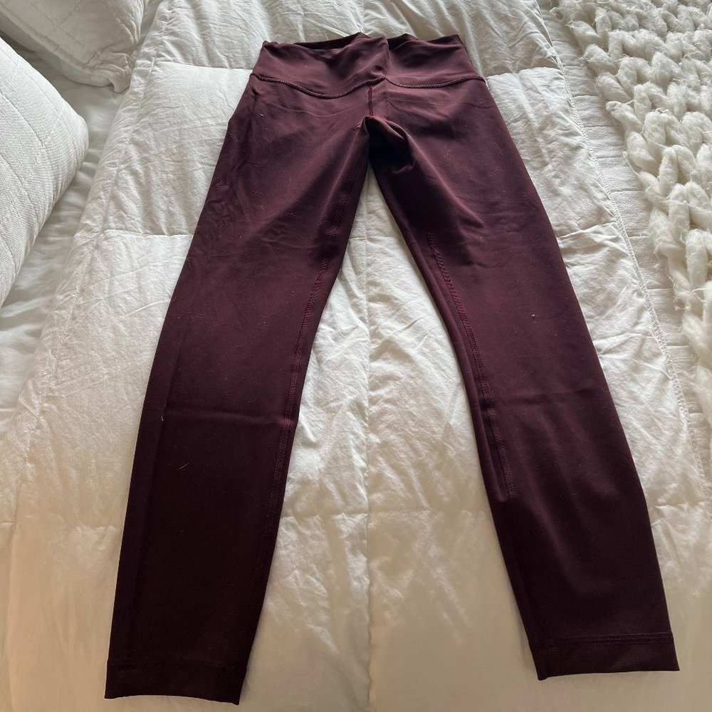 Lululemon Wunder Under 7/8 Maroon Leggings